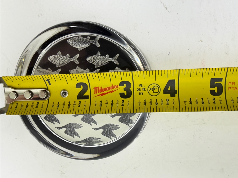 M.C. Escher Sky And Water Tessellation Paperweight With Black Birds And White Fish Optical Illusion Desk Accessory 3.5'W [Photo 3]