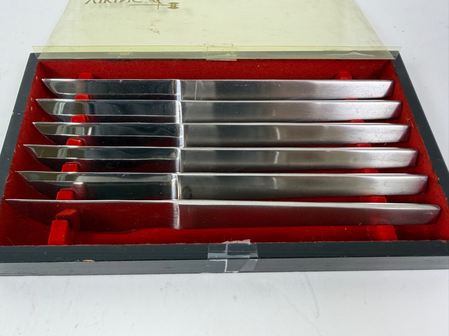 Viking Super Stainless Steel Steak Knives Set In Original Box [Photo 3]