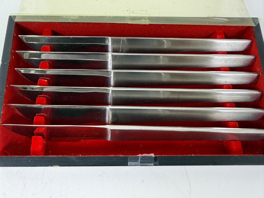 Viking Super Stainless Steel Steak Knives Set In Original Box [Photo 2]