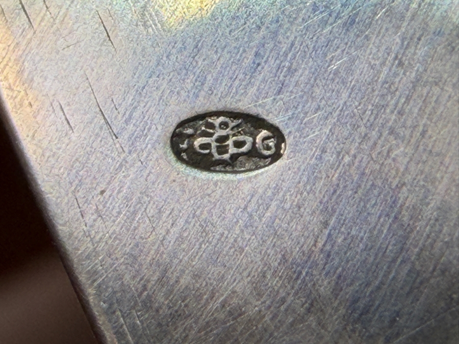 Vintage French Hallmarked Sommelier Tastevin Wine Tasting Cup With Embossed Vineyard And Chateau Estate Scene On Handle 85.9g [Photo 5]