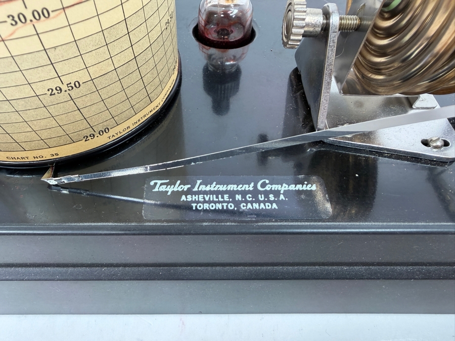 Vintage Taylor Weather-Hawk Stormoscope Barograph Model 6450 Electric Recording Drum Barometer Untested [Photo 5]