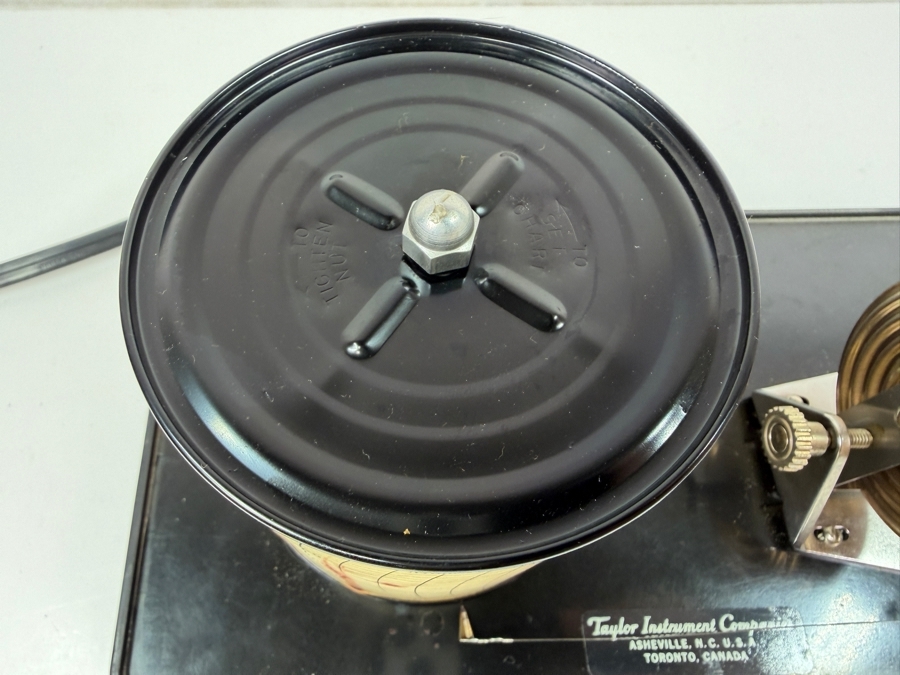 Vintage Taylor Weather-Hawk Stormoscope Barograph Model 6450 Electric Recording Drum Barometer Untested [Photo 8]