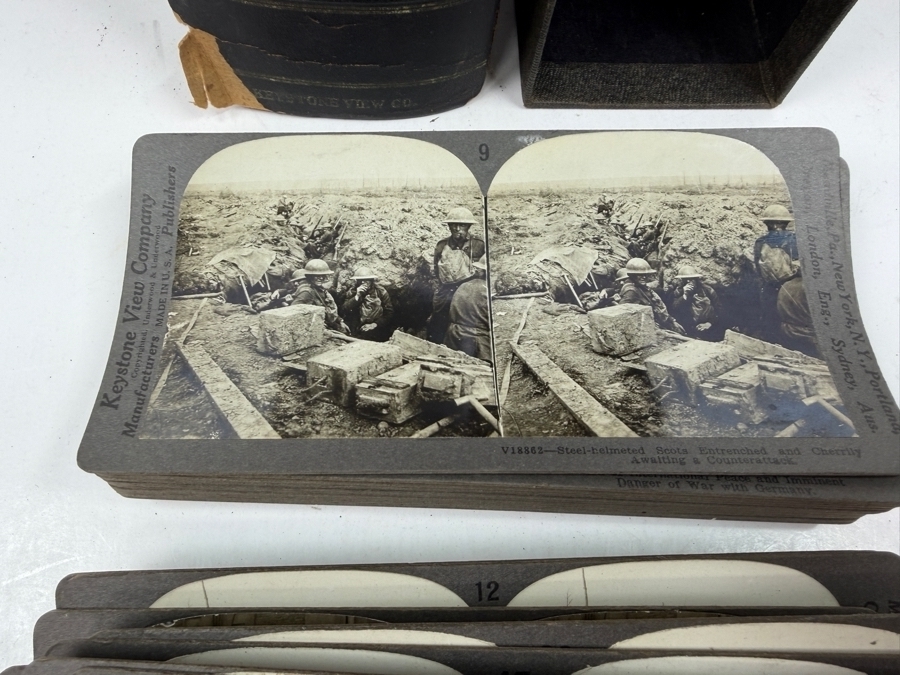 Antique Keystone View Company Stereographic Library World War Through The Stereoscope Volume I Box Set With 43 Vintage Military Stereoview Cards [Photo 18]