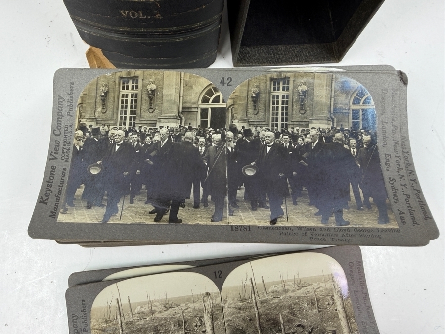 Antique Keystone View Company Stereographic Library World War Through The Stereoscope Volume I Box Set With 43 Vintage Military Stereoview Cards [Photo 8]