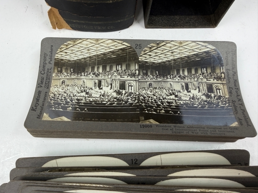 Antique Keystone View Company Stereographic Library World War Through The Stereoscope Volume I Box Set With 43 Vintage Military Stereoview Cards [Photo 19]