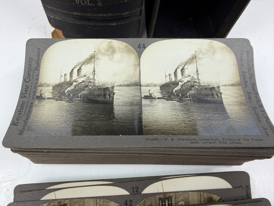 Antique Keystone View Company Stereographic Library World War Through The Stereoscope Volume I Box Set With 43 Vintage Military Stereoview Cards [Photo 12]