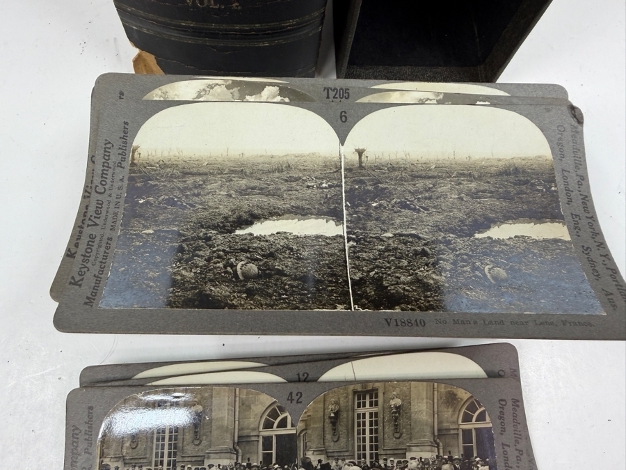 Antique Keystone View Company Stereographic Library World War Through The Stereoscope Volume I Box Set With 43 Vintage Military Stereoview Cards [Photo 11]
