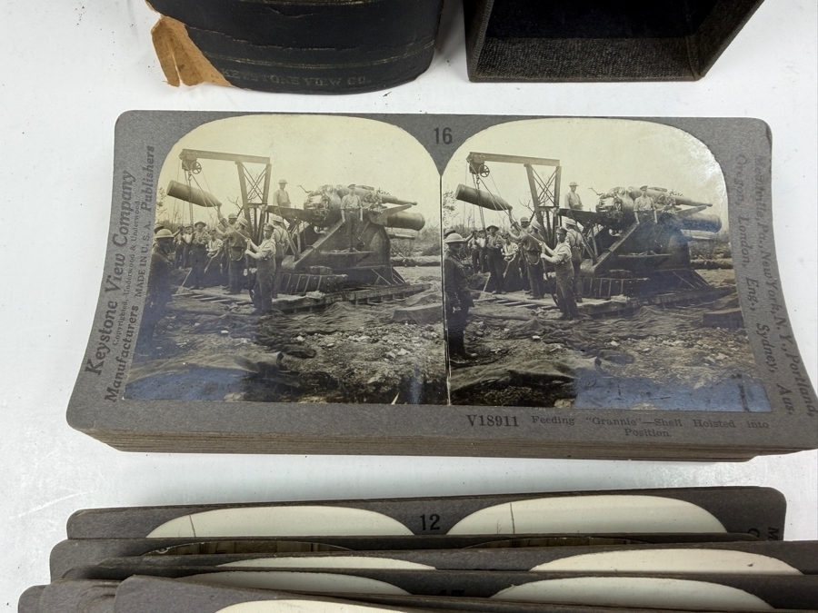 Antique Keystone View Company Stereographic Library World War Through The Stereoscope Volume I Box Set With 43 Vintage Military Stereoview Cards [Photo 16]