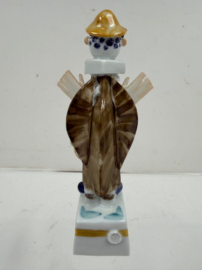 Meissen Modernist Porcelain Cubist Style Figurine By Peter Strang Model 81832 Hand Painted Traveling Man 4'H [Photo 3]