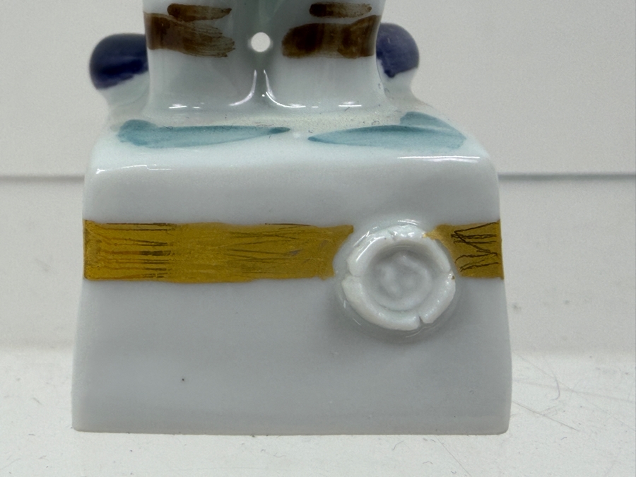 Meissen Modernist Porcelain Cubist Style Figurine By Peter Strang Model 81832 Hand Painted Traveling Man 4'H [Photo 4]