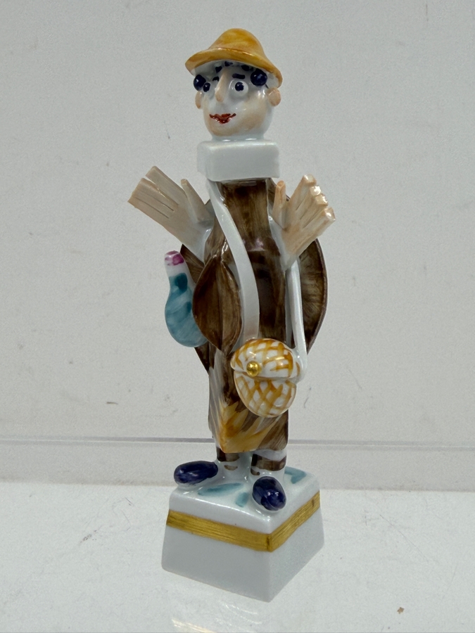Meissen Modernist Porcelain Cubist Style Figurine By Peter Strang Model 81832 Hand Painted Traveling Man 4'H [Photo 5]