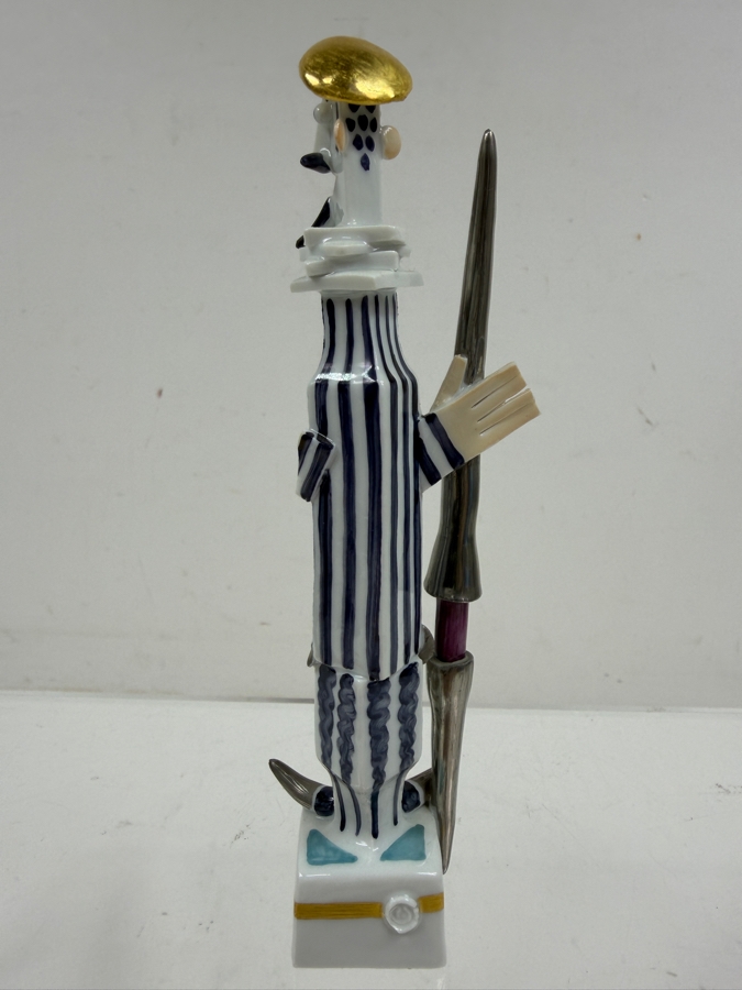 Meissen Modernist Porcelain Cubist Style Don Quixote Figurine By Peter Strang Model 81831 Missing Left Arm/Hand [Photo 2]