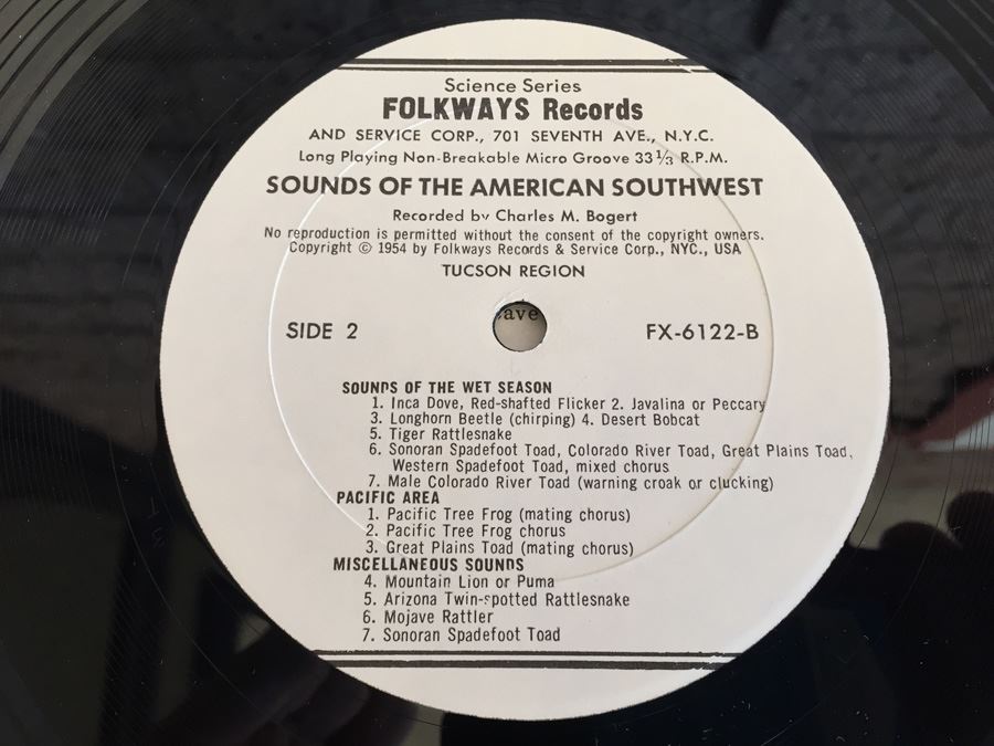 Charles M. Bogert ‎- Sounds Of The American Southwest - Folkways Records ‎- FX 6122 [Photo 11]