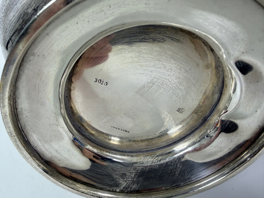 Vintage Poole Sterling Silver Lancaster Rose Water Pitcher With Ornate Floral Repousse Detailing 8'H 486.8g $1,297 Silver Melt Value [Photo 5]