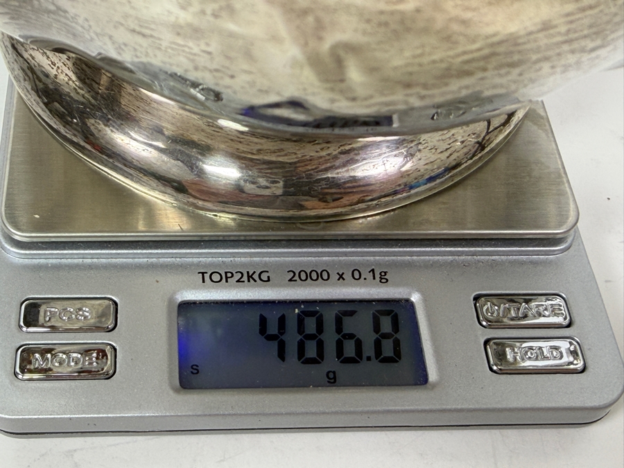 Vintage Poole Sterling Silver Lancaster Rose Water Pitcher With Ornate Floral Repousse Detailing 8'H 486.8g $1,297 Silver Melt Value [Photo 10]