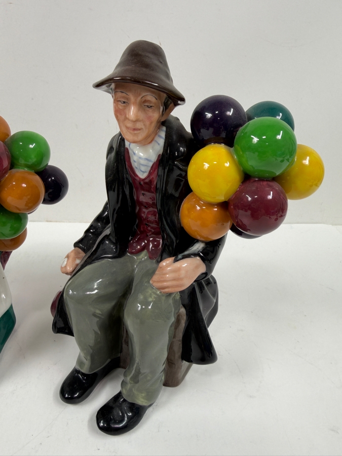 Vintage Royal Doulton Figurines From The Balloon Seller Series Including Old Balloon Seller #HN1315 Balloon Man #HN1954 Balloon Boy #HN29324 7'H - 8'H [Photo 4]