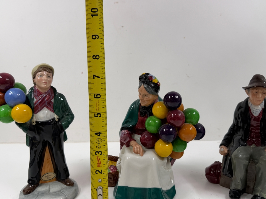 Vintage Royal Doulton Figurines From The Balloon Seller Series Including Old Balloon Seller #HN1315 Balloon Man #HN1954 Balloon Boy #HN29324 7'H - 8'H [Photo 9]