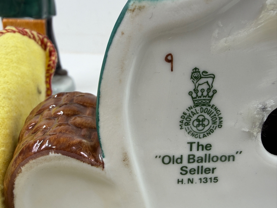 Vintage Royal Doulton Figurines From The Balloon Seller Series Including Old Balloon Seller #HN1315 Balloon Man #HN1954 Balloon Boy #HN29324 7'H - 8'H [Photo 6]