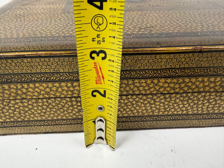 Antique Circa 1795 Chinese Lacquer Gaming Box Containing (120) Chinese Carved Mother Of Pearl Gambling Counters And 1870 Goodall Playing Cards 12'W X 10'D X 3'H With Original Invoice Purchased In 1984 In London, England For $1,139 [Photo 23]