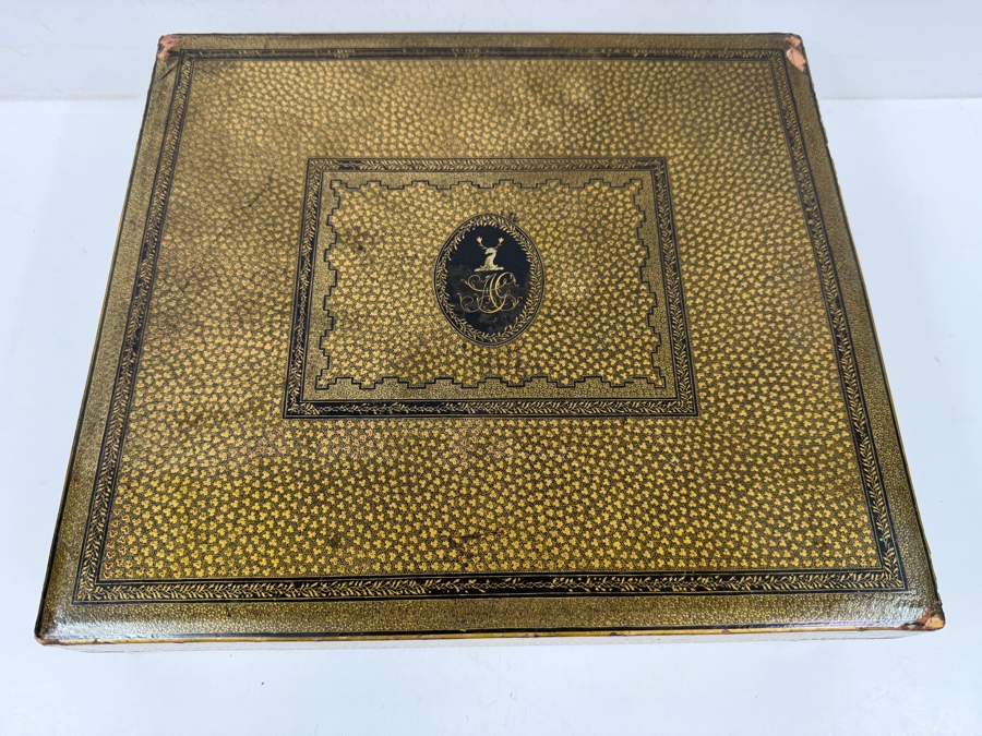 Antique Circa 1795 Chinese Lacquer Gaming Box Containing (120) Chinese Carved Mother Of Pearl Gambling Counters And 1870 Goodall Playing Cards 12'W X 10'D X 3'H With Original Invoice Purchased In 1984 In London, England For $1,139 [Photo 20]