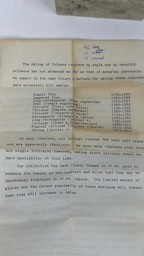 (71) Antique Chinese Mother Of Pearl Hand Carved Gambling Counters Circa 1815 Qing Dynasty Chia Ching Era With Etched Scenes And Certificate Of Authenticity [Photo 14]