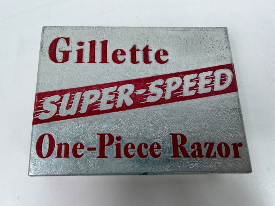 New Old Stock Gillette Super Speed Razor And 10 Blade Dispenser Set With Original Display Box [Photo 4]