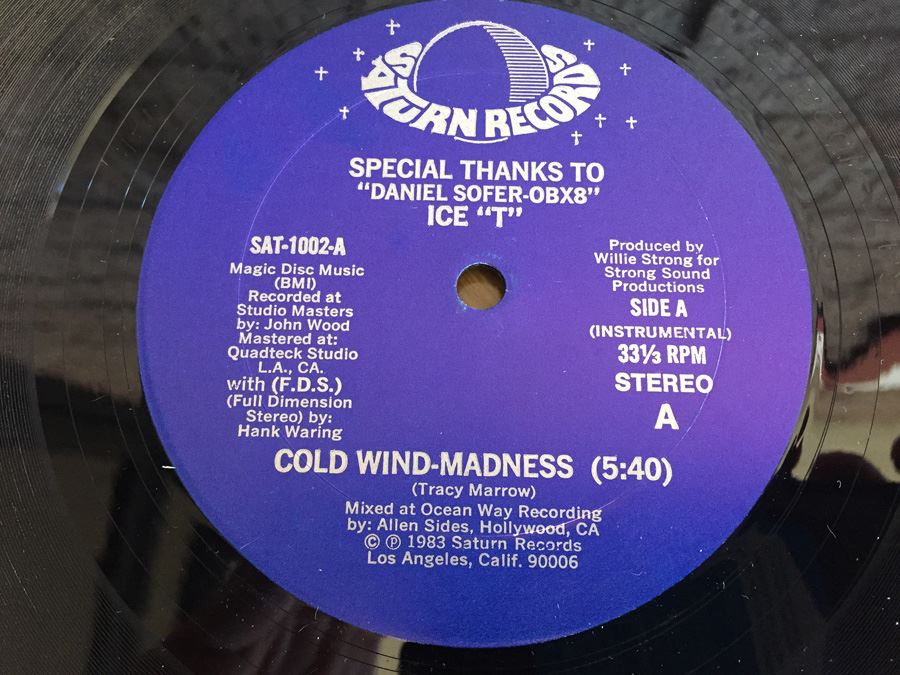 Ice 'T' - Cold Wind-Madness / The Coldest Rap - Saturn Records ‎- SAT-1002 [Photo 3]