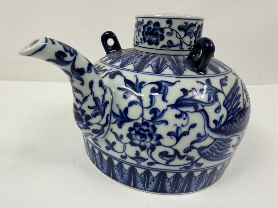 Chinese Blue And White Porcelain Teapot With Base Mark 9.5'W X 5.5'H [Photo 5]