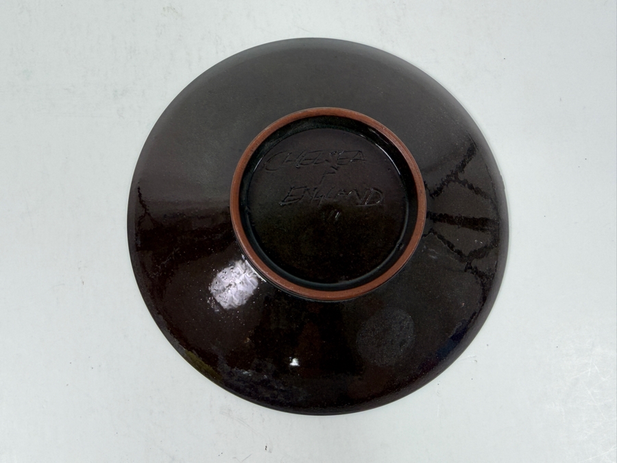 Vintage Chelsea England Footed Art Pottery Plate Hand Painted Caricature Portrait Of A Judge / Lawyer Signed JC 6.5'W X 1.5'H [Photo 4]