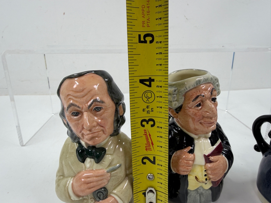 Vintage Hand Made Royal Doulton Doultonville Collection Mr. Litigate The Lawyer Mr. Pulse The Physician And Miss Tuppence The Nurse Figurine Set 4'H [Photo 6]