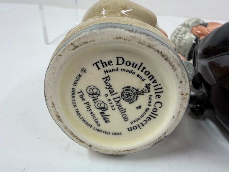 Vintage Hand Made Royal Doulton Doultonville Collection Mr. Litigate The Lawyer Mr. Pulse The Physician And Miss Tuppence The Nurse Figurine Set 4'H [Photo 4]
