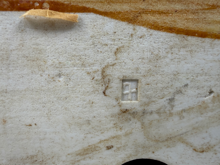 Pair Of Vintage Chinese Famille Jaune Porcelain Guardian Lion Foo Dog Statues With Polychrome Glaze And Workshop Maker Marks - See Photos For Condition (One Has Chips Along Base) 8.5'W X 6'D X 12'H [Photo 13]