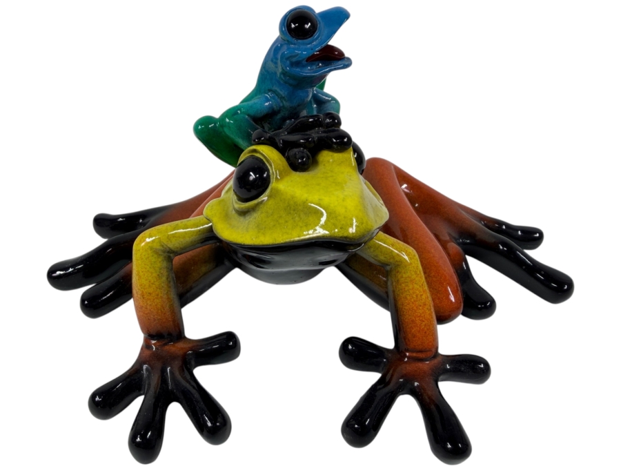 Mama Mia Frog Figurine From The Kitty's Critters Collection Designed By Kitty Cantrel 10'W X 4.5'H