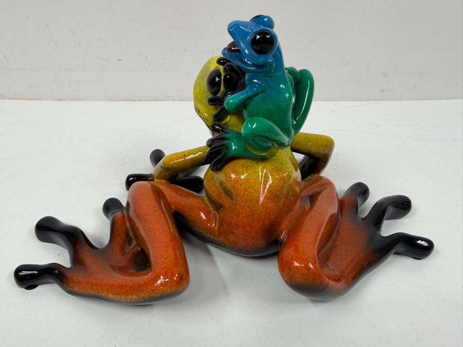 Mama Mia Frog Figurine From The Kitty's Critters Collection Designed By Kitty Cantrel 10'W X 4.5'H [Photo 3]
