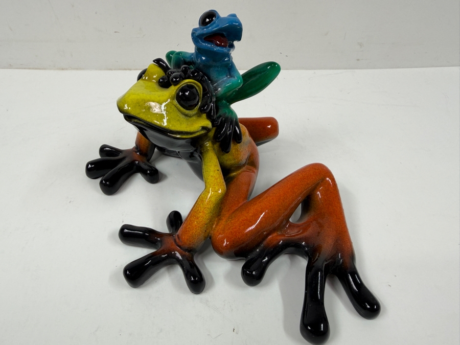 Mama Mia Frog Figurine From The Kitty's Critters Collection Designed By Kitty Cantrel 10'W X 4.5'H [Photo 2]