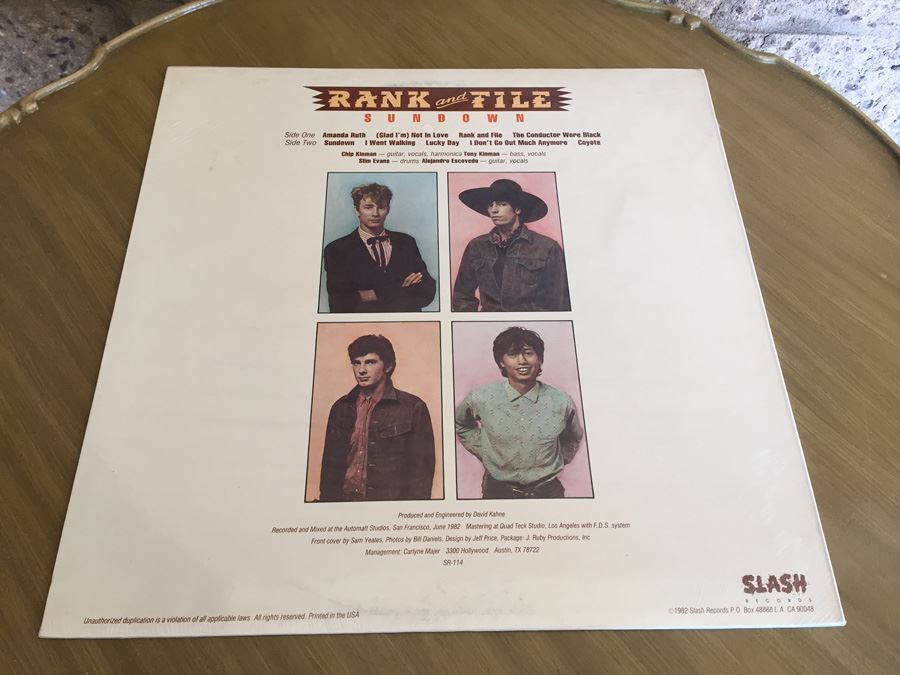 Rank And File - Sundown - Slash ‎- SR-114 - SEALED [Photo 2]