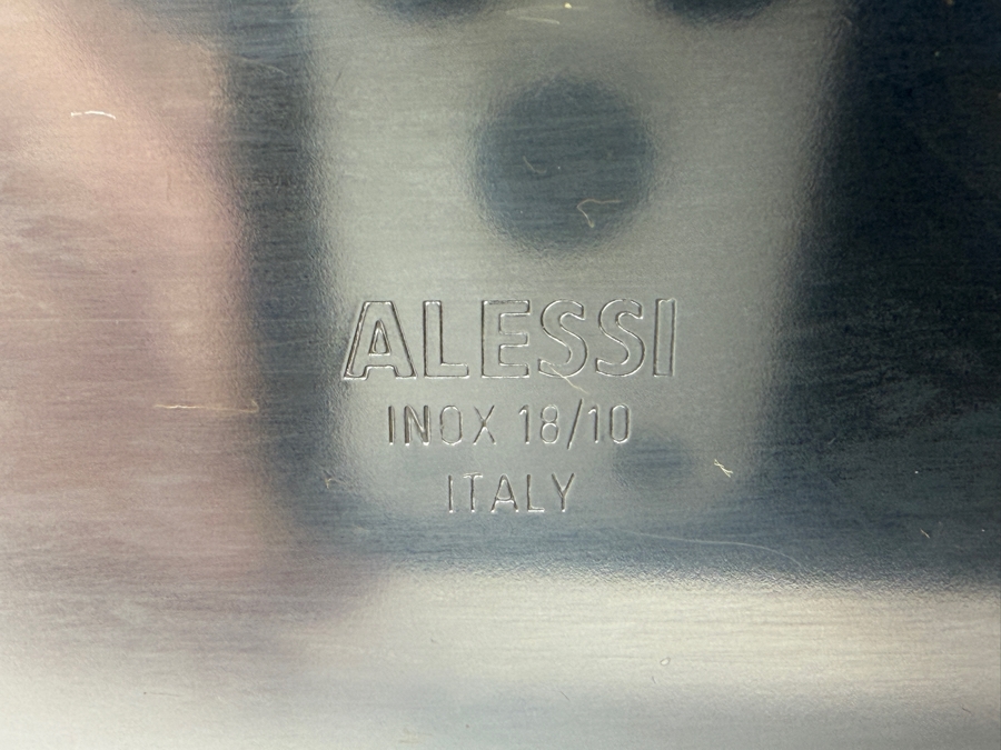 Alessi Italy Inox Stainless Steel Four Piece Condiment Set By Ettore Sottsass With Oil Vinegar Bottles Salt And Pepper Shakers 7'W X 7.5'H [Photo 3]