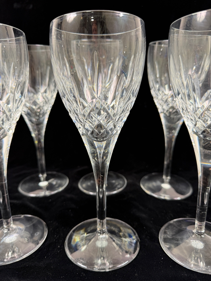 Set Of (6) Waterford Crystal Lismore Wine / Water Goblets 8.75'H [Photo 4]