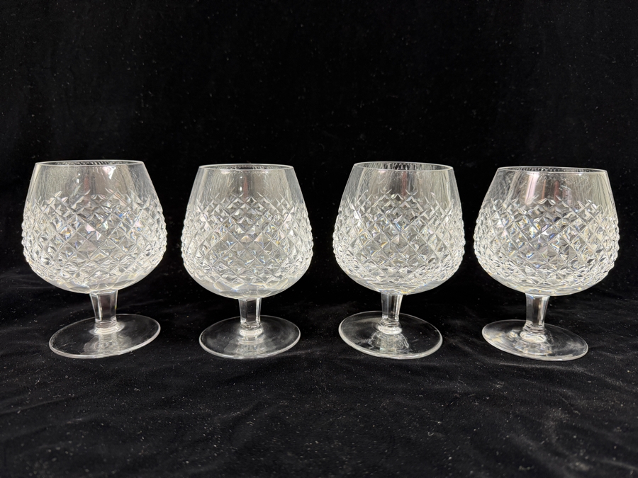 Set Of (4) Vintage Waterford Crystal Alana Brandy Snifters 5.25'H [Photo 2]