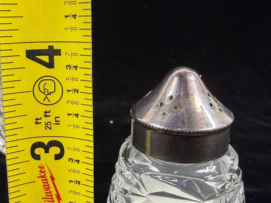 Set Of Vintage Waterford Crystal Glandore Pattern Salt And Pepper Shakers 3.75'H [Photo 3]