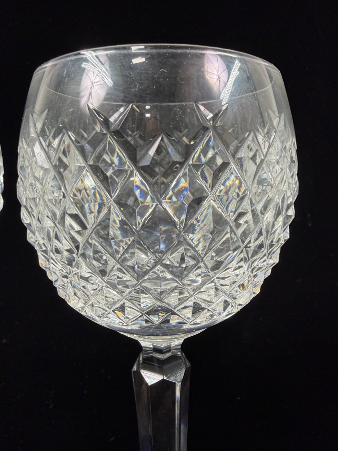 Set Of (4) Waterford Crystal Alana Pattern Stemmed Water Goblets 7.5'H [Photo 4]