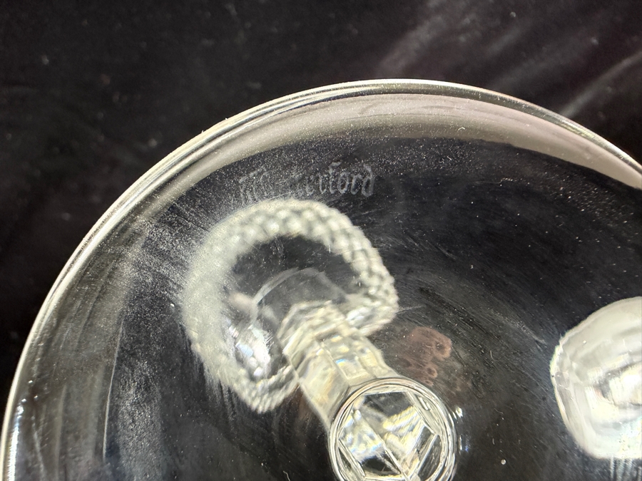 Set Of (4) Waterford Crystal Alana Pattern Stemmed Water Goblets 7.5'H [Photo 5]