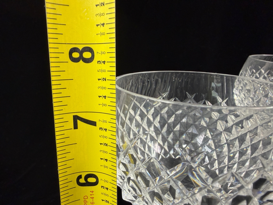 Set Of (4) Waterford Crystal Alana Pattern Stemmed Water Goblets 7.5'H [Photo 6]
