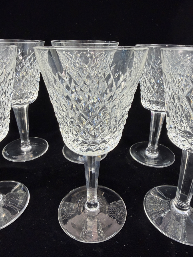 (8) Vintage Waterford Crystal Alana Pattern Crystal Wine Glasses 5.75'H [Photo 4]