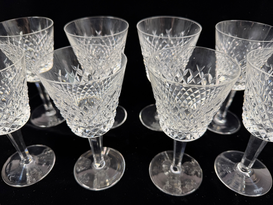 (8) Vintage Waterford Crystal Alana Pattern Crystal Wine Glasses 5.75'H [Photo 3]