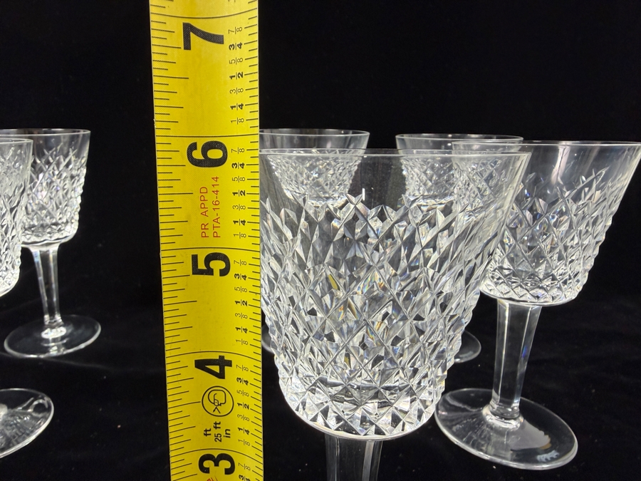 (8) Vintage Waterford Crystal Alana Pattern Crystal Wine Glasses 5.75'H [Photo 7]