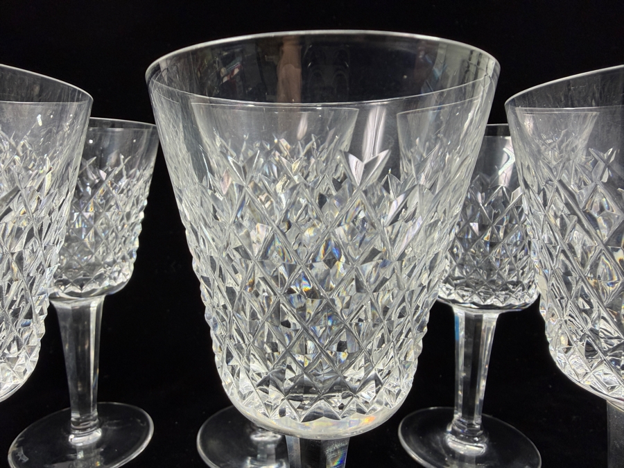 (8) Vintage Waterford Crystal Alana Pattern Crystal Wine Glasses 5.75'H [Photo 5]