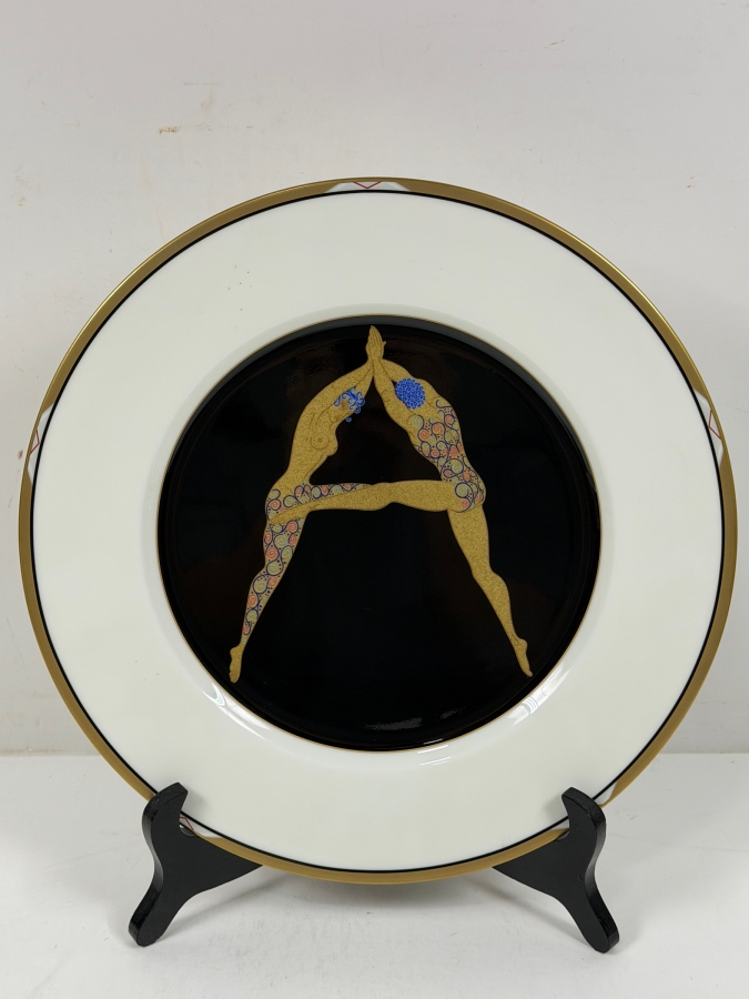 Erté The Alphabet A Plate With 22K Gold Rim Produced By Mikasa in 1987 12'W
 [Photo 2]
