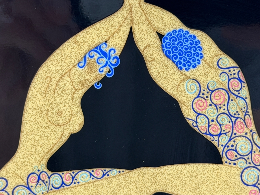 Erté The Alphabet A Plate With 22K Gold Rim Produced By Mikasa in 1987 12'W
 [Photo 4]