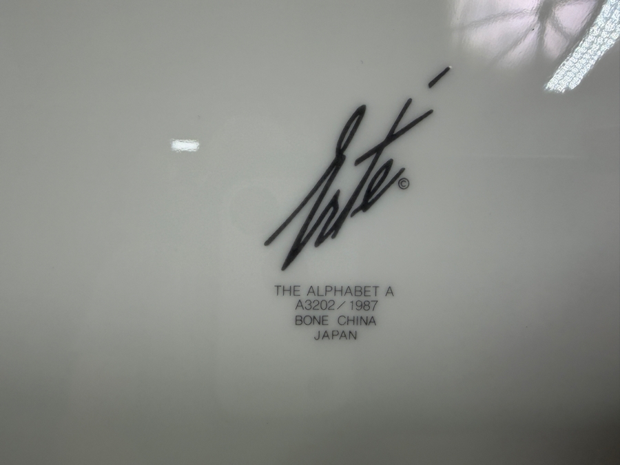 Erté The Alphabet A Plate With 22K Gold Rim Produced By Mikasa in 1987 12'W
 [Photo 6]